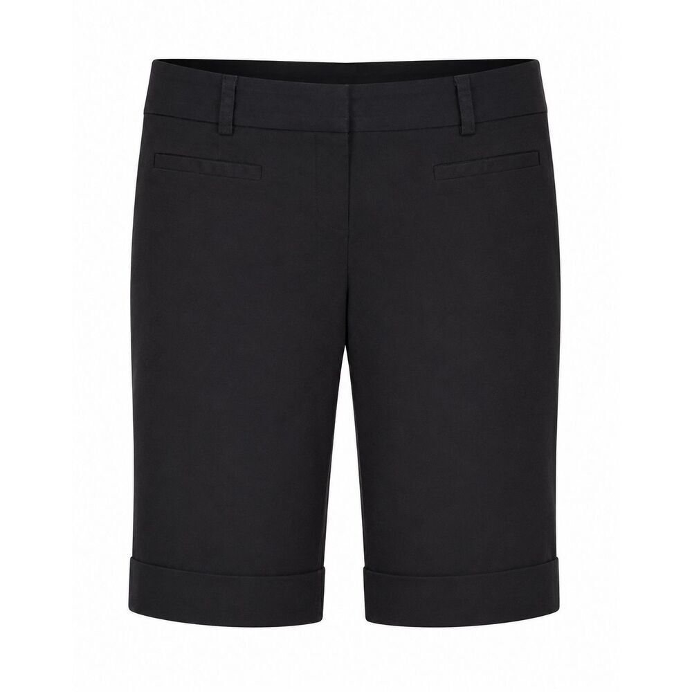 Tracy Evans Limited Dress Shorts Size 1 Black Stretch Flat Front Pockets Cuffed